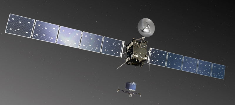 Imagen conceptual de Rosetta y Philae (ESA).